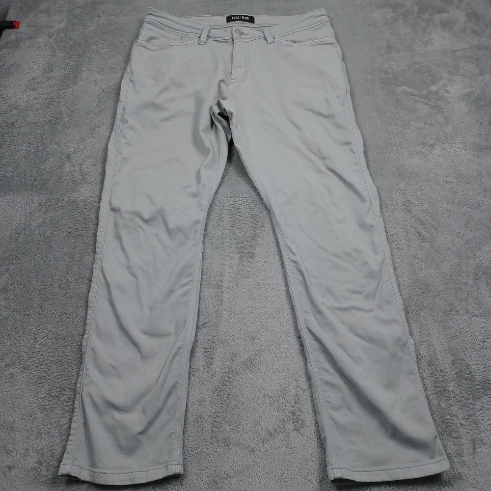 Duer Jeans Mens 34x30 Gray N2X Relaxed Fit Preppy Stretch Comfort Casual